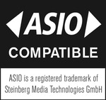 Compatible With ASIO – ASIO is a registered trademark of Steinberg Media Technologies GmbH.